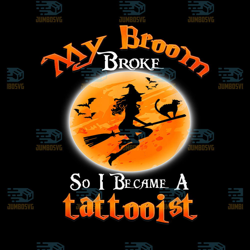 Broom-Broke-So-I-Became-A-Tattooist-Halloween-Png