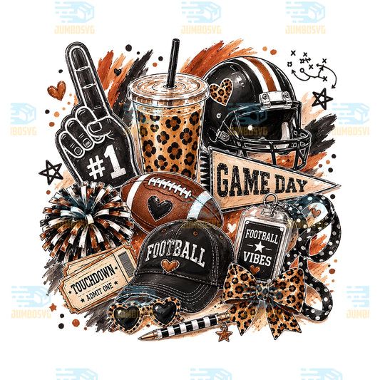 Brushstroke-Game-Day-Football-Png