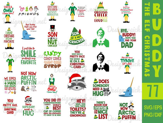 Buddy The Elf SVG Bundle, Buddy The Elf Svg, Buddy The Elf Christmas svg, Elf Movie Svg, Elf Christmas Svg - Jumbosvg