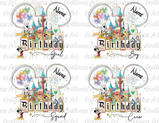 Bundle Birthday Squad Png, Happy Birthday Png, Family Vacation Png, Vacay Mode, Magical Kingdom Png