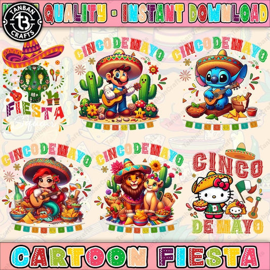 Bundle Cartoon Cinco De Mayo Png, Cinco De Mayo Png, Mexican Png, Mouse Character Movie Png, Chingona Png, Fiesta Png, Digital File