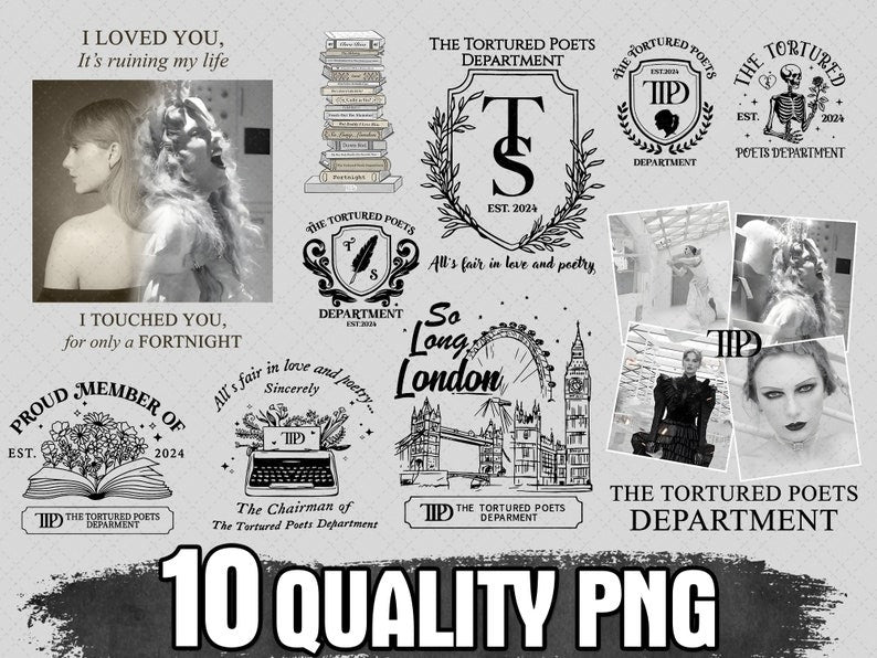 Bundle Swiftie The Tortured Poets Department PNG, Swiftie TTPD Gift, Tortured Poets Department PNG, Gift for Fan Era