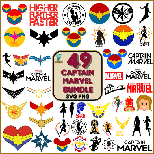 Captain Marvel Bundle Svg - Jumbosvg