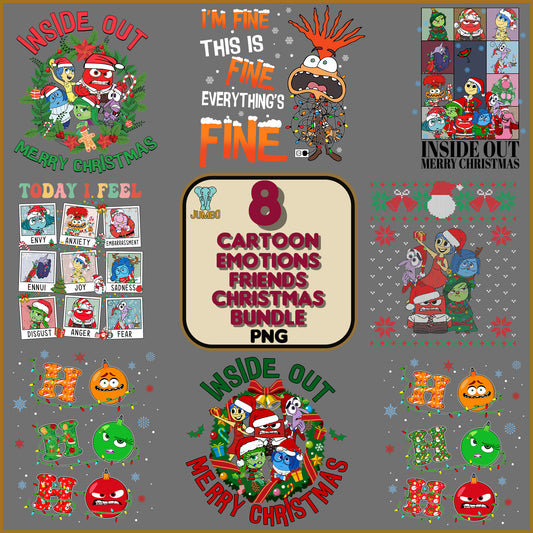 CartoonEmotionsFriendsChristmasBundlePng1