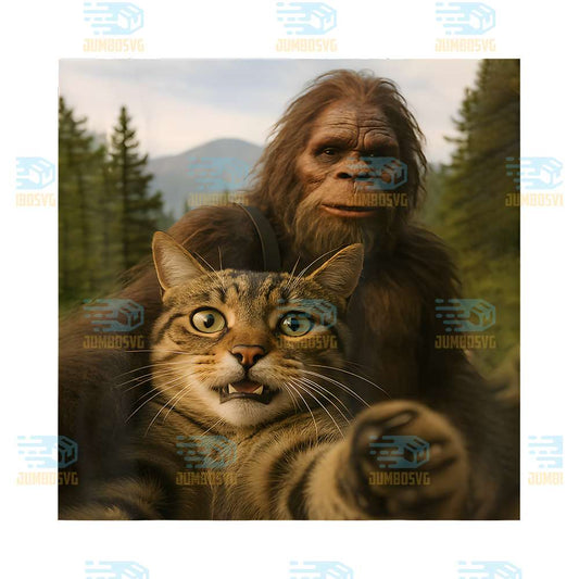 Cat-Bigfoot-Sasquatch-Selfie-Photo-Png