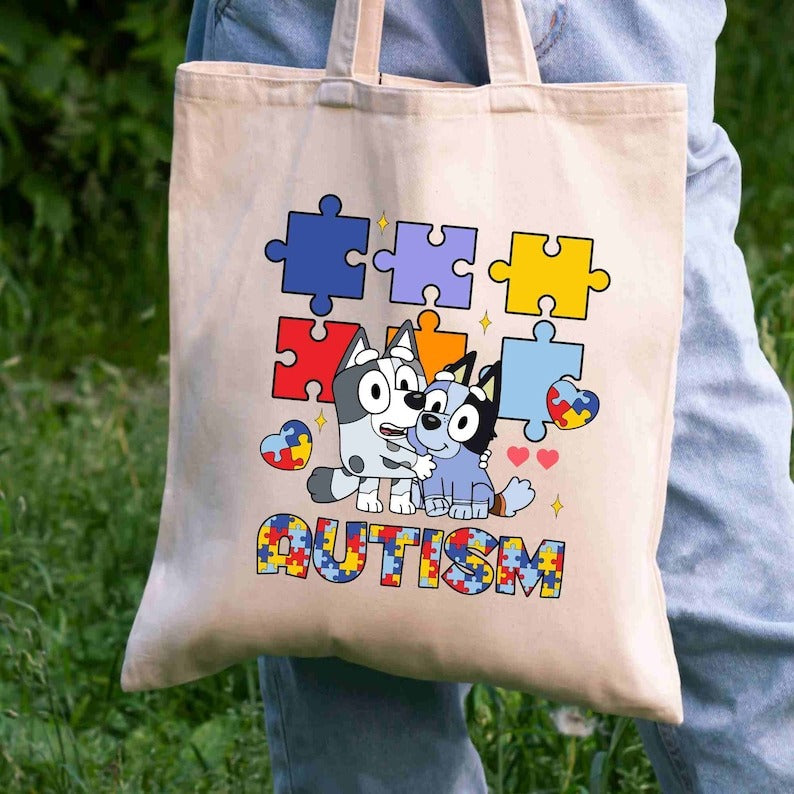 Character Cartoon Autism Png, Autism Awareness Png, Autism Puzzle Png, Funny Dog And Friends, Autism Support Png, Blue Dog Autism Awareness