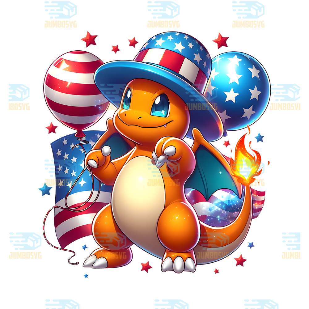 Charmander-America-4th-Of-July-Png
