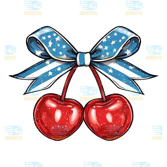 Cherry-Coquette-Bow-4th-Of-July-Png