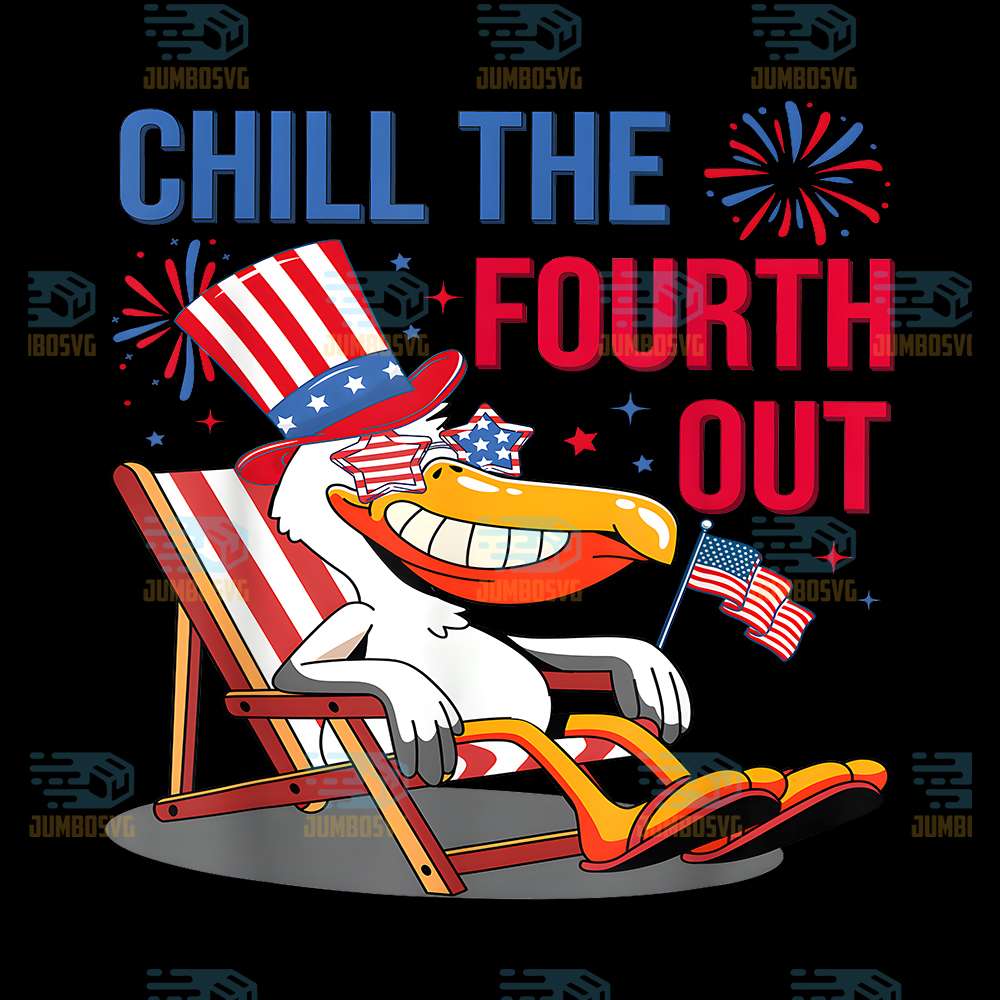 Chill-The-Fourth-Out-Pelican-4th-Of-July-Patriotic-Png