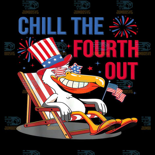 Chill-The-Fourth-Out-Pelican-4th-Of-July-Patriotic-Png