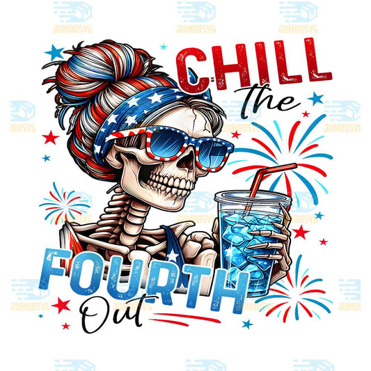 Chill-The-Fourth-Out-Skeleton-4th-Of-July-Png