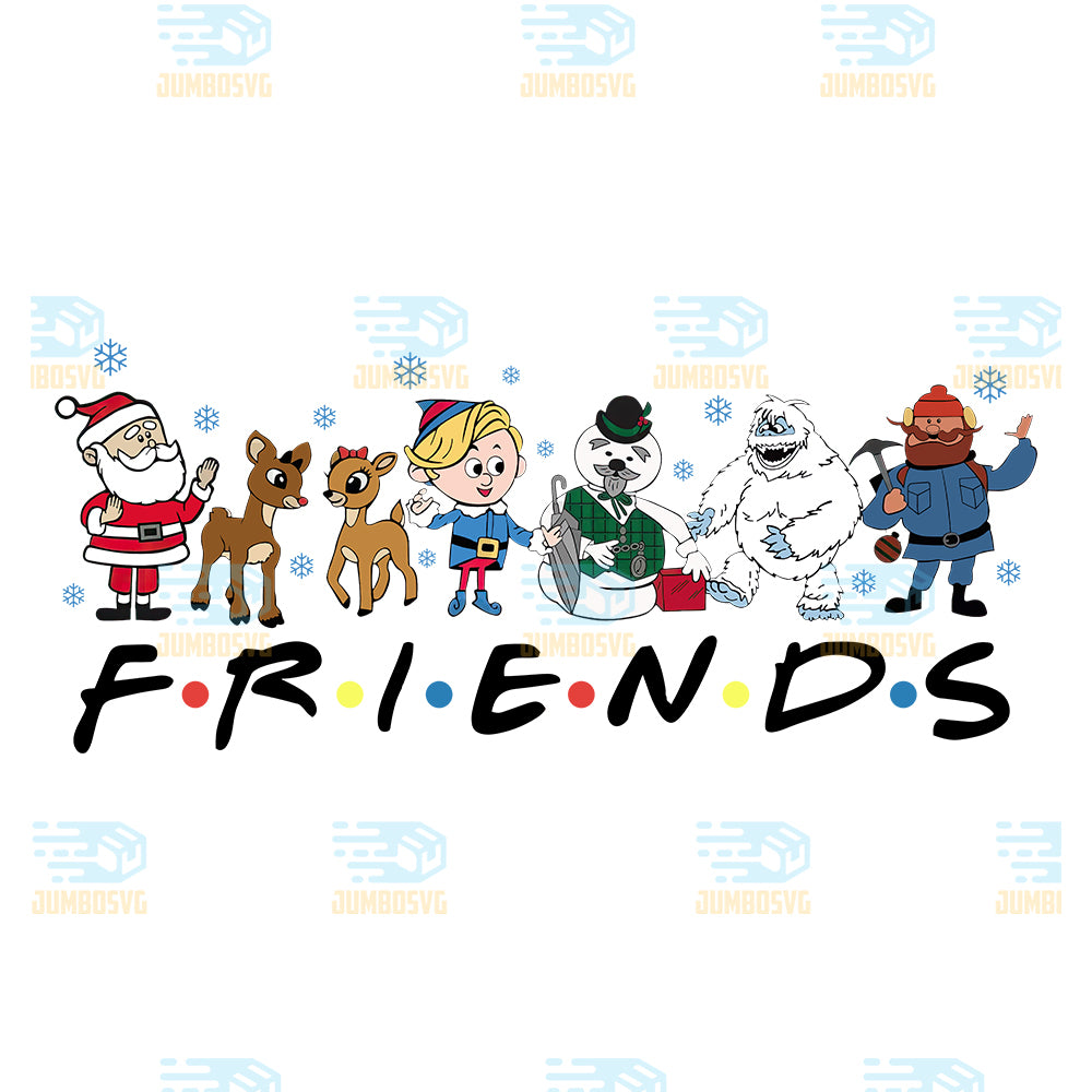 Christmas-Friends-Santa-Rudolph-Snowman-Png