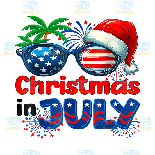 Christmas-In-July-Summer-Beach-Hawaii-Santa-USA-Flag-Png