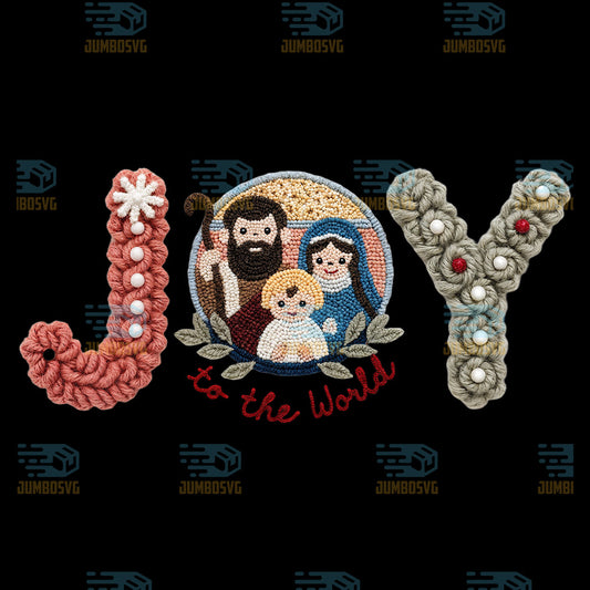 Christmas-Yarn-Crochet-Joy-To-The-World-Png