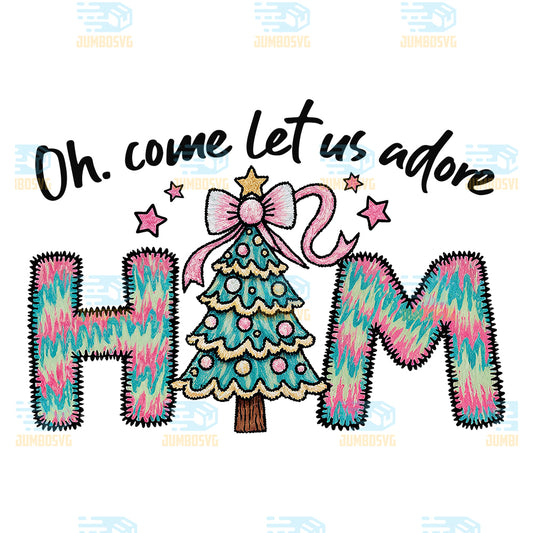Christmas-Yarn-Crochet-Oh-Come-Let-Us-Adore-Him-Png