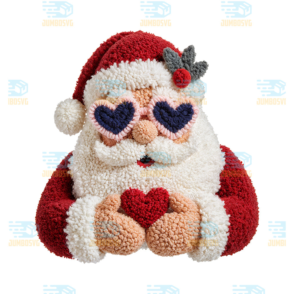 Christmas-Yarn-Crochet-Santa-Love-Png