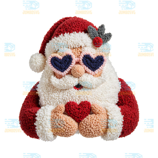 Christmas-Yarn-Crochet-Santa-Love-Png