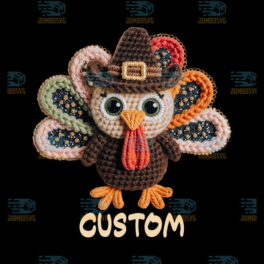 Christmas-Yarn-Crochet-Turkey-Boy-Custom-Png