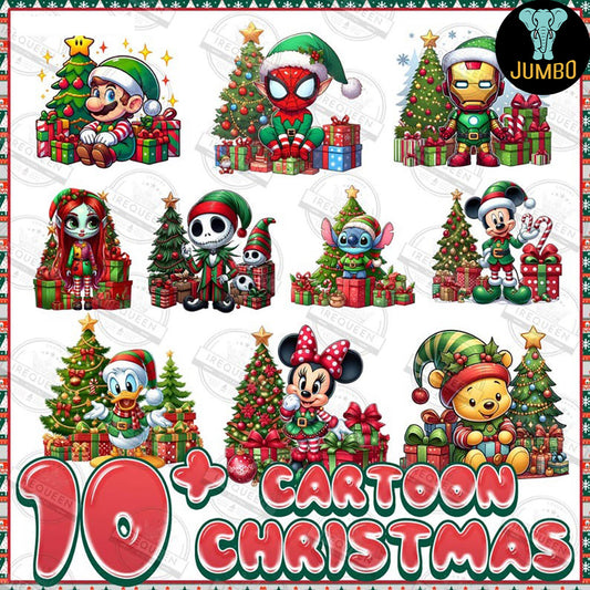 Christmas Cartoon Friends Png Bundle - Jumbosvg