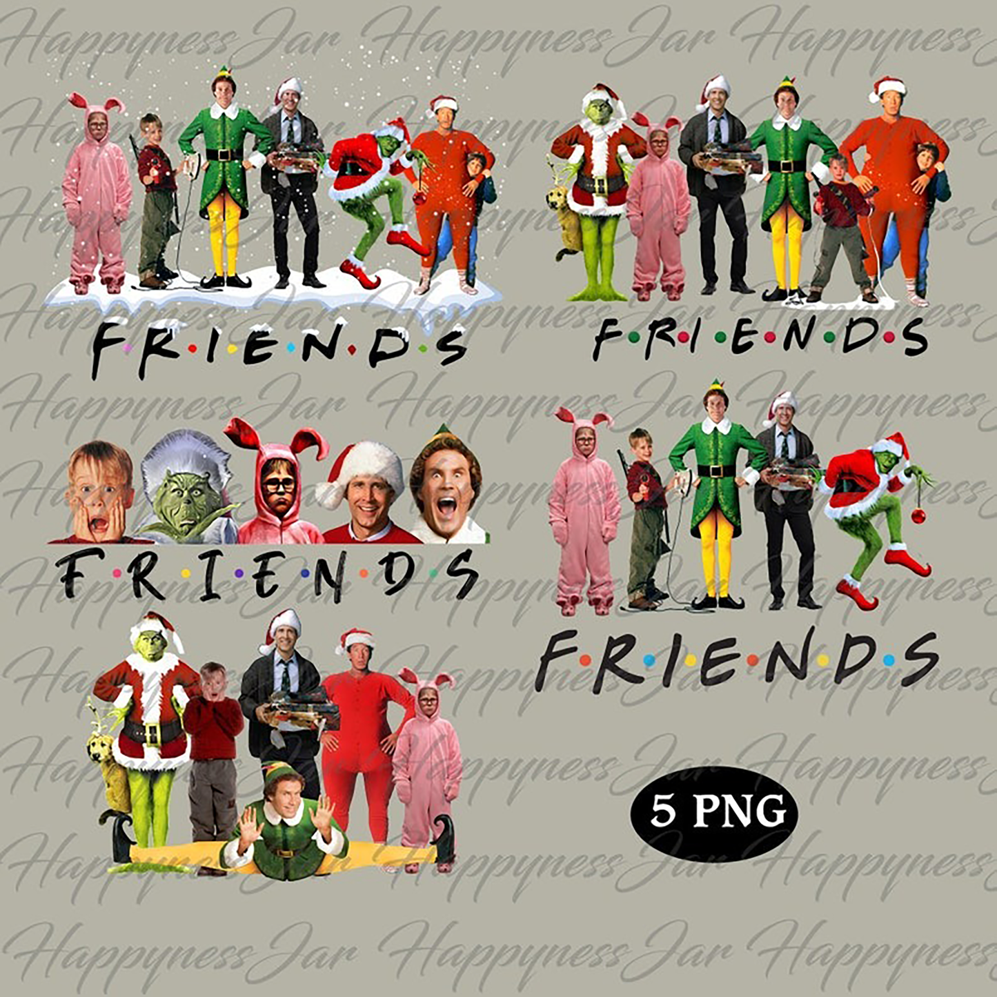 Christmas Friends PNG, Christmas Movies Friends Png, 90's Movie Png, Christmas Movie Png, Holiday Movies Friends, Xmas Movie Character Png - Jumbosvg