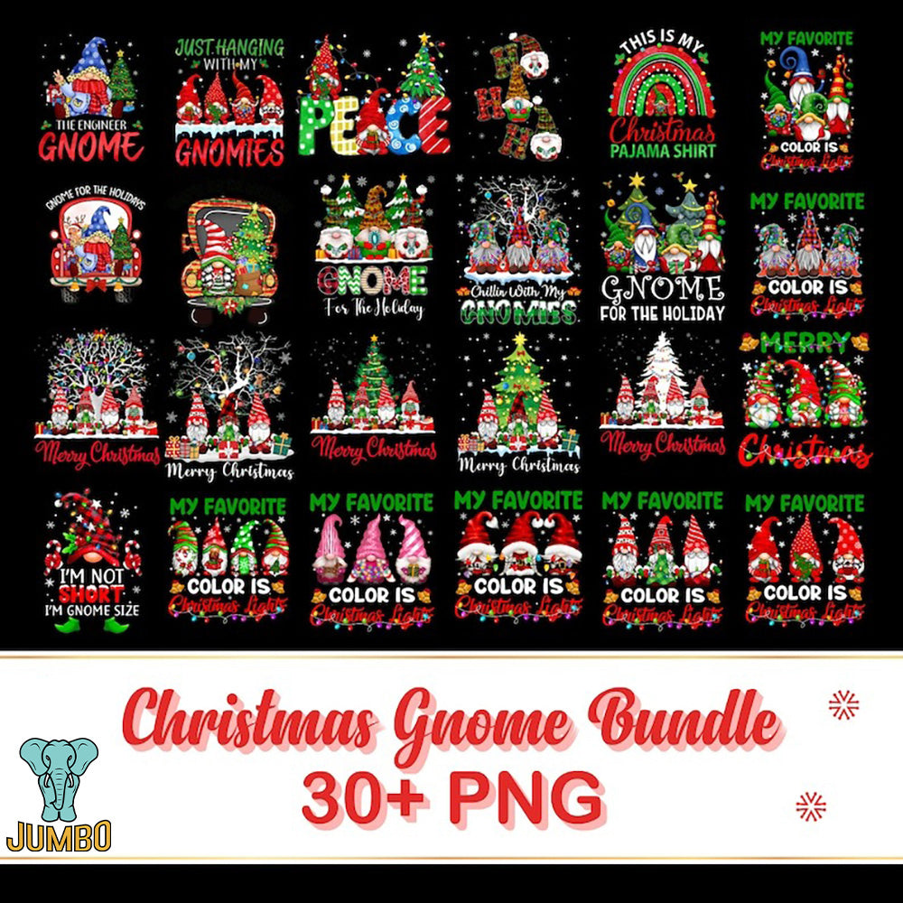 Christmas Gnome Png Bundle - Jumbosvg