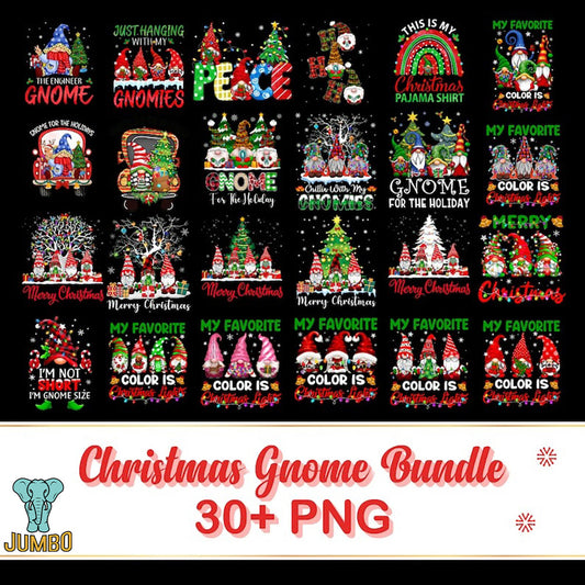 Christmas Gnome Png Bundle - Jumbosvg