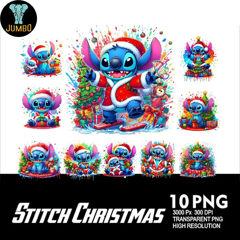 ChristmasStitchDesignSplashPngTransparentPngSublimationBundle