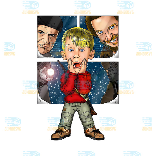 Classic-Home-Alone-Kevin-Mccallister-And-Wet-Bandits-Png