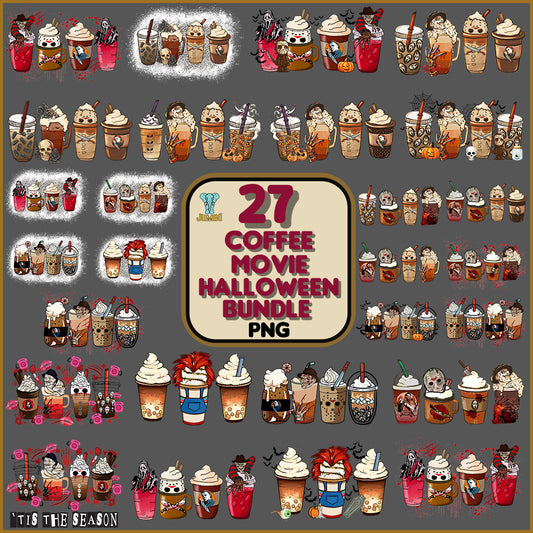 CoffeeMovieHalloweenPngBundle