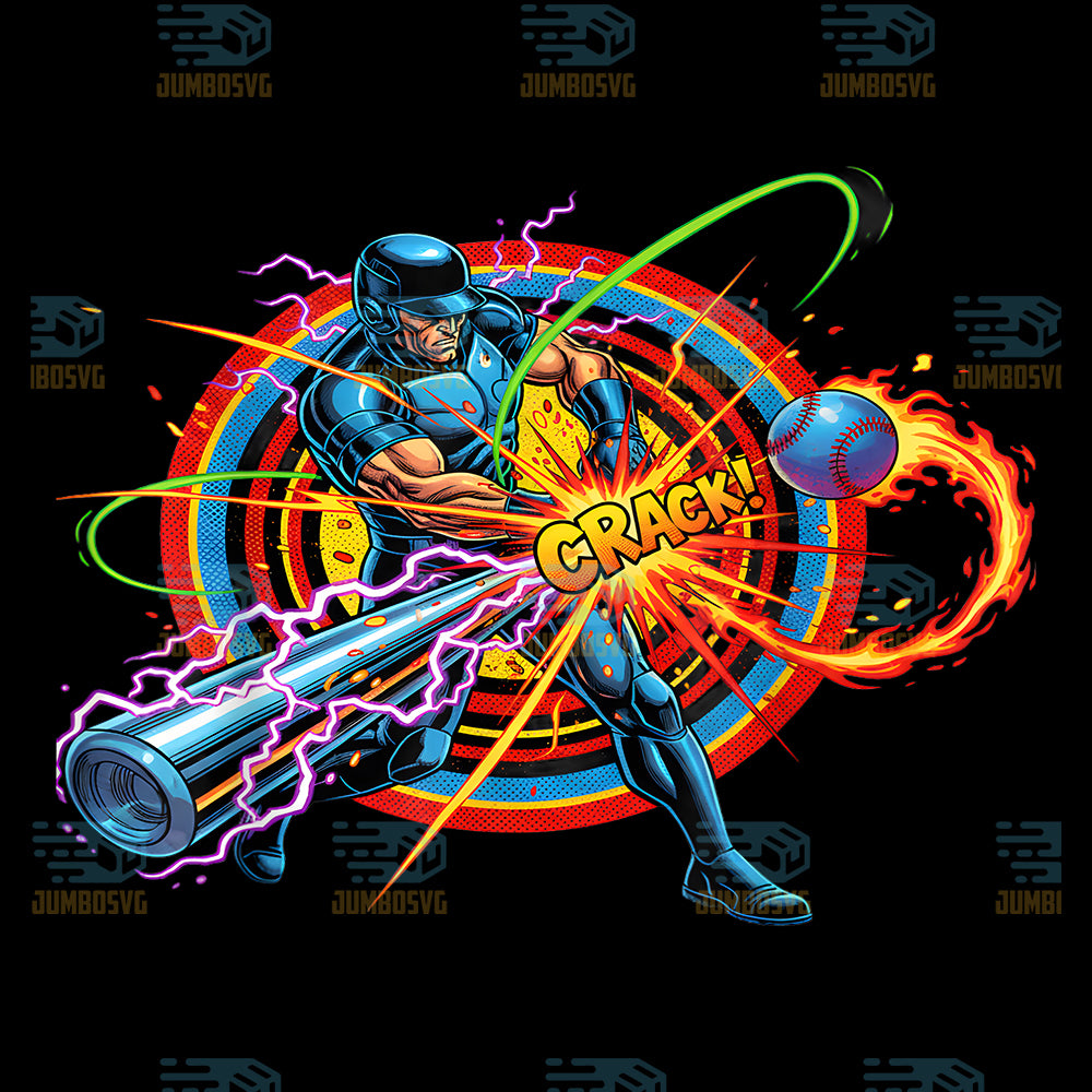 Comic-Baseball-Power-Swing-Png-Electrifying-Bat-Energy-Fan-Png-Superhero-Baseball-Player-Png