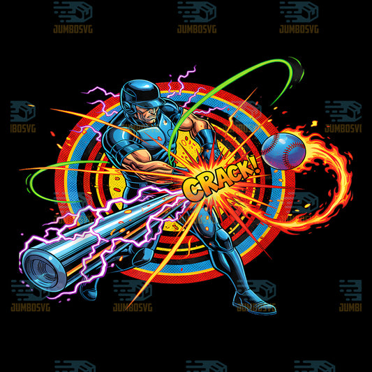 Comic-Baseball-Power-Swing-Png-Electrifying-Bat-Energy-Fan-Png-Superhero-Baseball-Player-Png