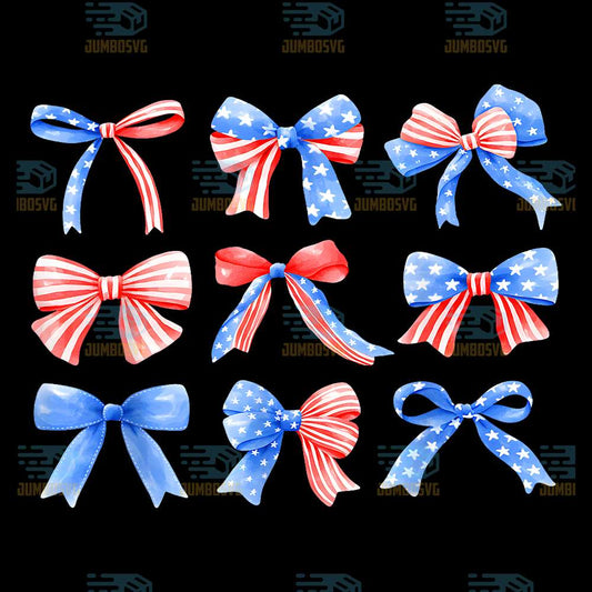 Coquette-Bows-Red-White-Blue-USA-Flag-4th-Of-July-Png