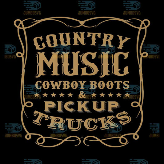 Country-Music-Cowboy-Boots-And-Pick-Up-Trucks-Svg