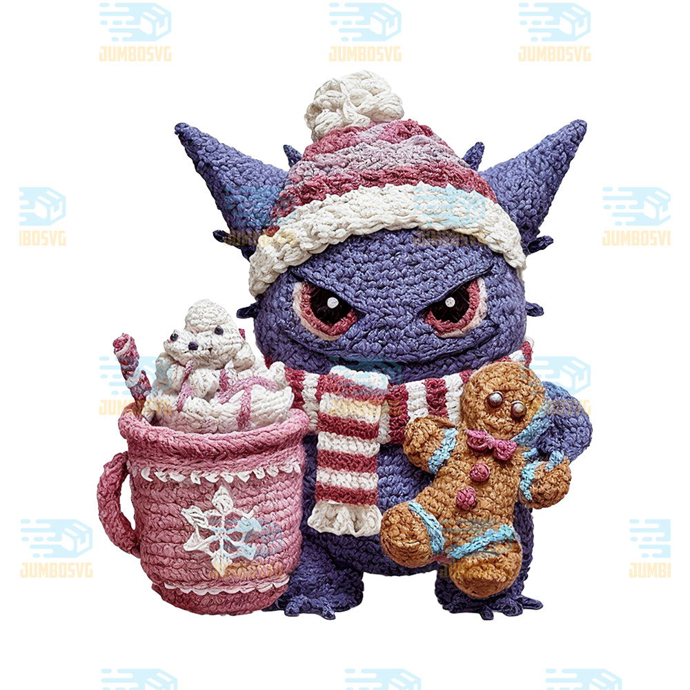 Crochet-Christmas-Gengar-Png-Holiday-Crochet-Pokemon-Png-Gingerbread-Crochet-Png-Xmas-Pokemon-Png