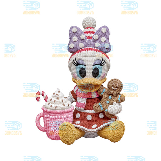 Crochet-Daisy-Duck-Christmas-Png