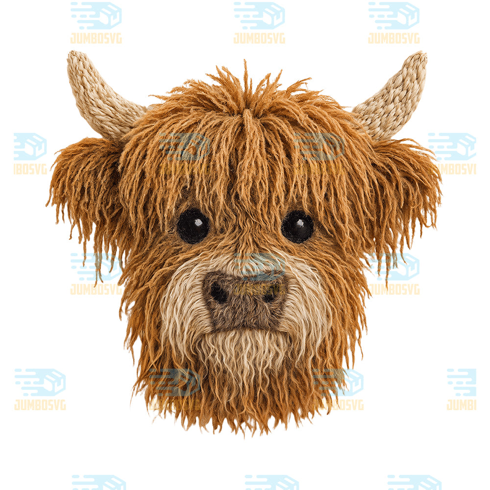 Crochet-Highland-Cow-Png