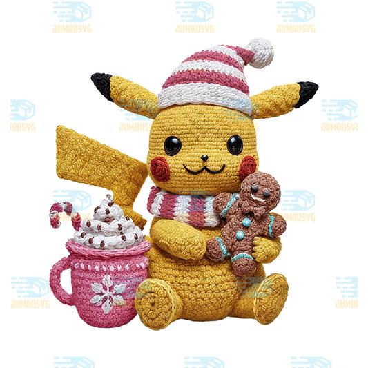 Crochet-Pikachu-Christmas-Png