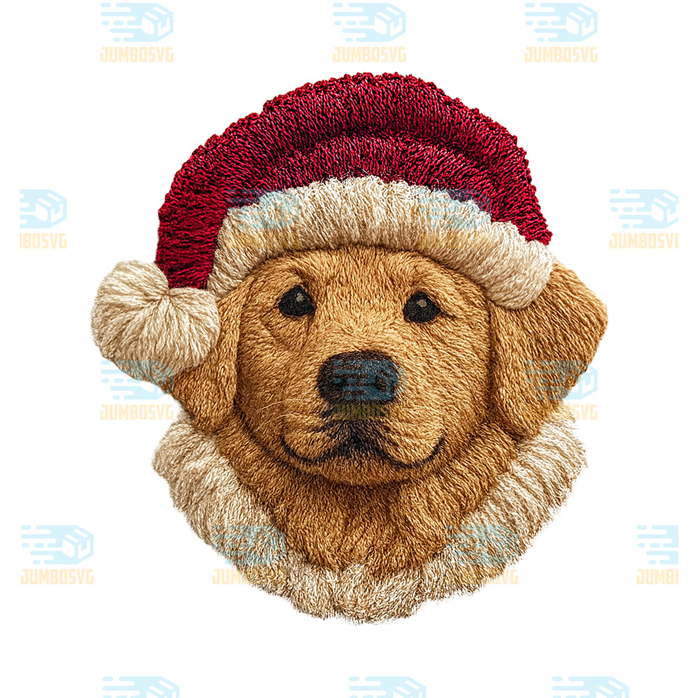 Crochet-Santa-Golden-Retriever-Christmas-Png