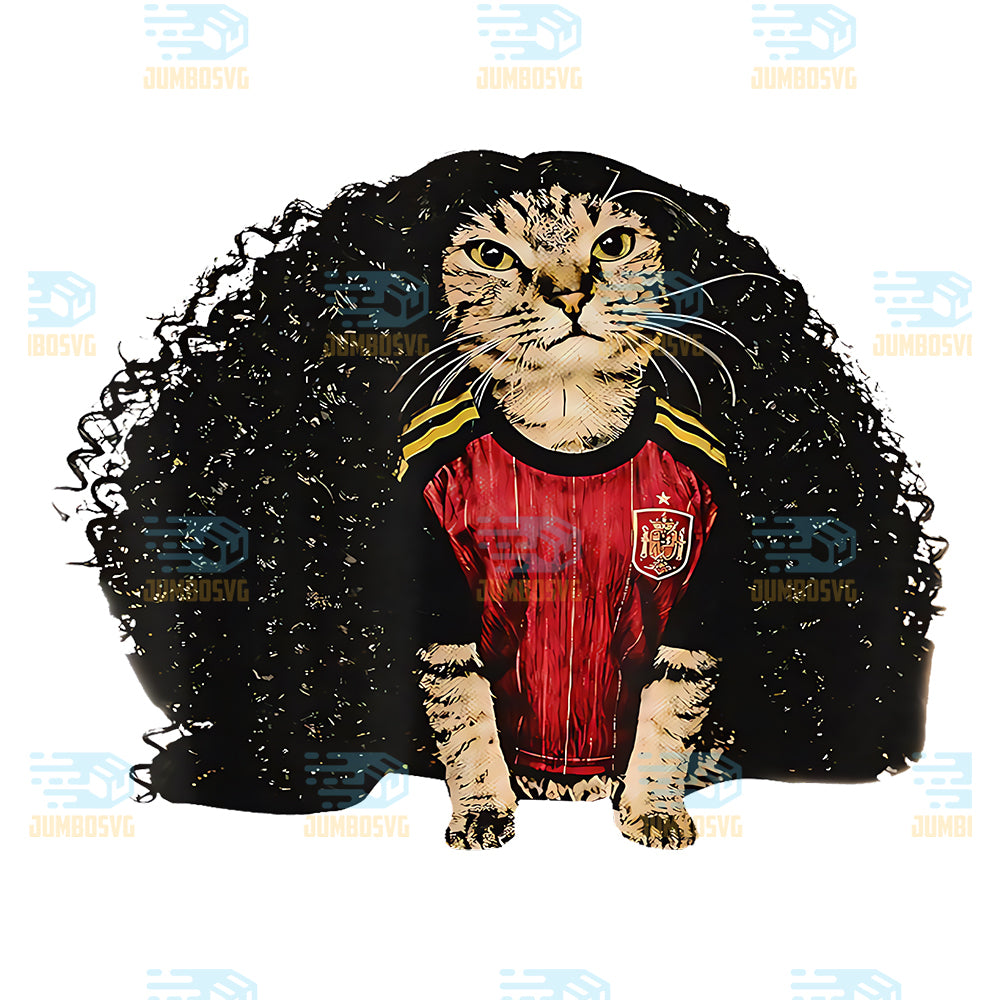 Curly-Hair-Cat-Svg-Spain-Soccer-Cat-Svg