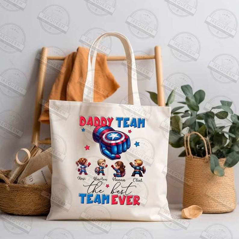 Cusotm Superhero Daddy Team PNG, The Best Team Ever Png, Dad And Baby Fist Bump Set Png, Super Fathers Day, Daddy Holding Hand, Digital File