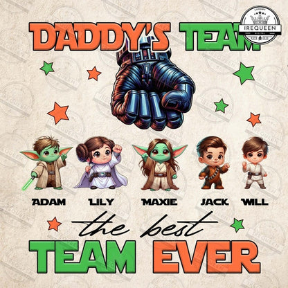 Custom Cartoon Movie Daddy Team Png, The Best Team Ever Png, Superhero Png, Dad And Baby Fist Bump Png, Fathers Day Png, Digital File