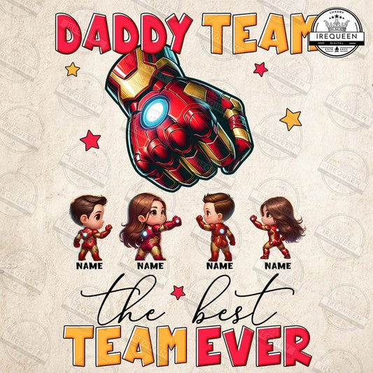 Custom Daddy Team Png, The Best Team Ever Png, Superhero Png, Dad And Baby Fist Bump Set Png, Super Fathers Day Png, Digital File