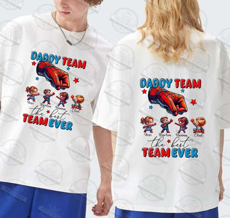 Custom Daddy Team Superhero Png, The Best Team Ever Png, Dad And Baby Fist Bump Set Png, Super Fathers Day, Daddy Holding Hand, Digital File