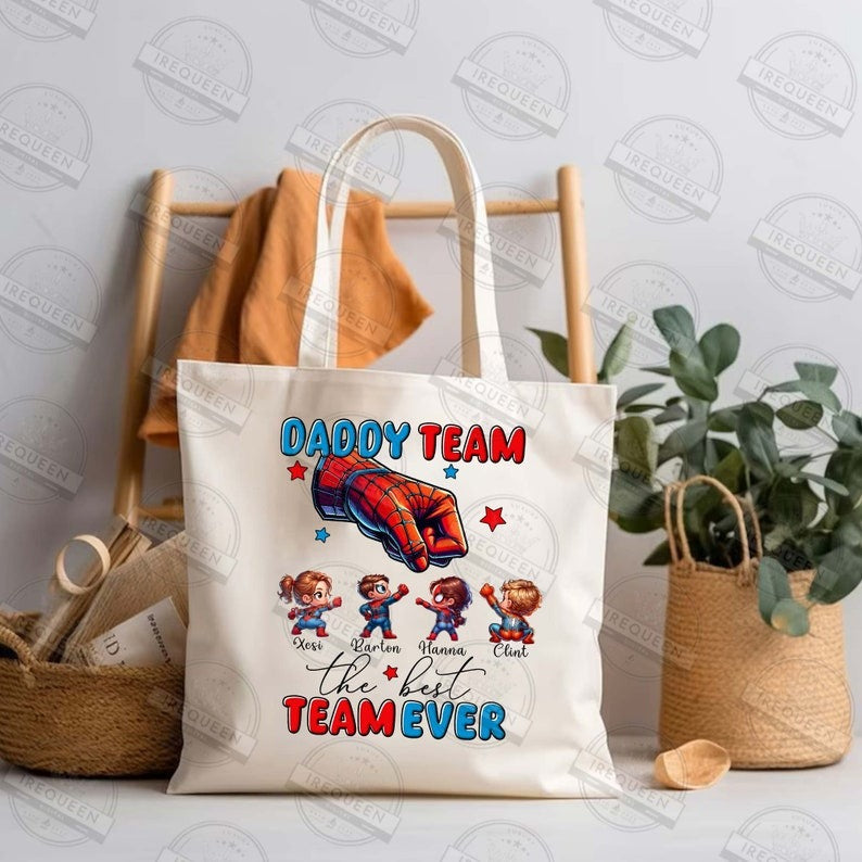 Custom Daddy Team Superhero Png, The Best Team Ever Png, Dad And Baby Fist Bump Set Png, Super Fathers Day, Daddy Holding Hand, Digital File