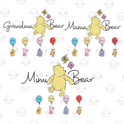 Custom Mama Nana Grandma Bear Est.2024 Png, Mama With Kid Name on Sleeve Png, Retro Mama Bear Png, Happy Mother's Day Png, Gift For Mom