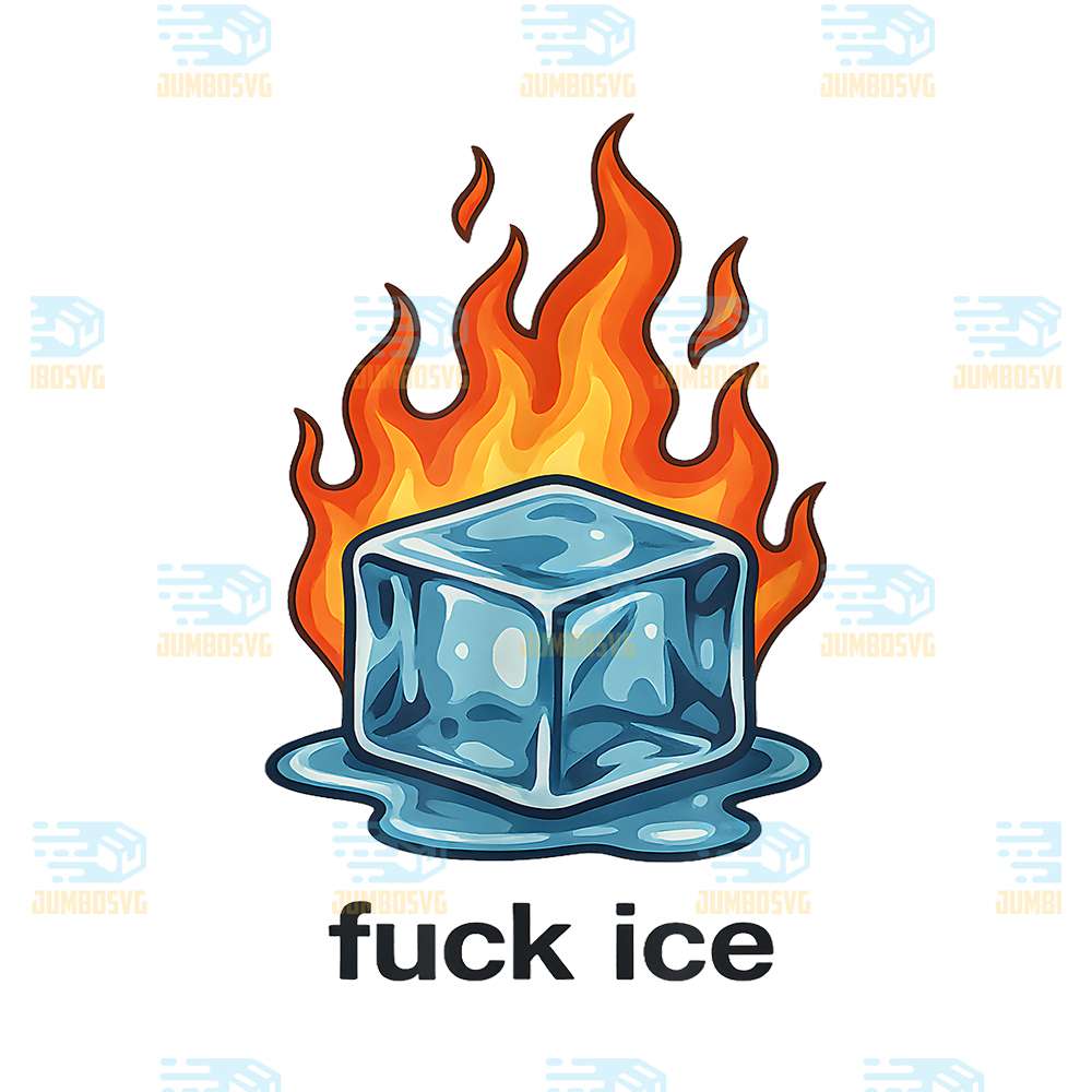 Cute-Ice-Cube-On-Fire-Fck-Ice-Protest-Deportation-Png