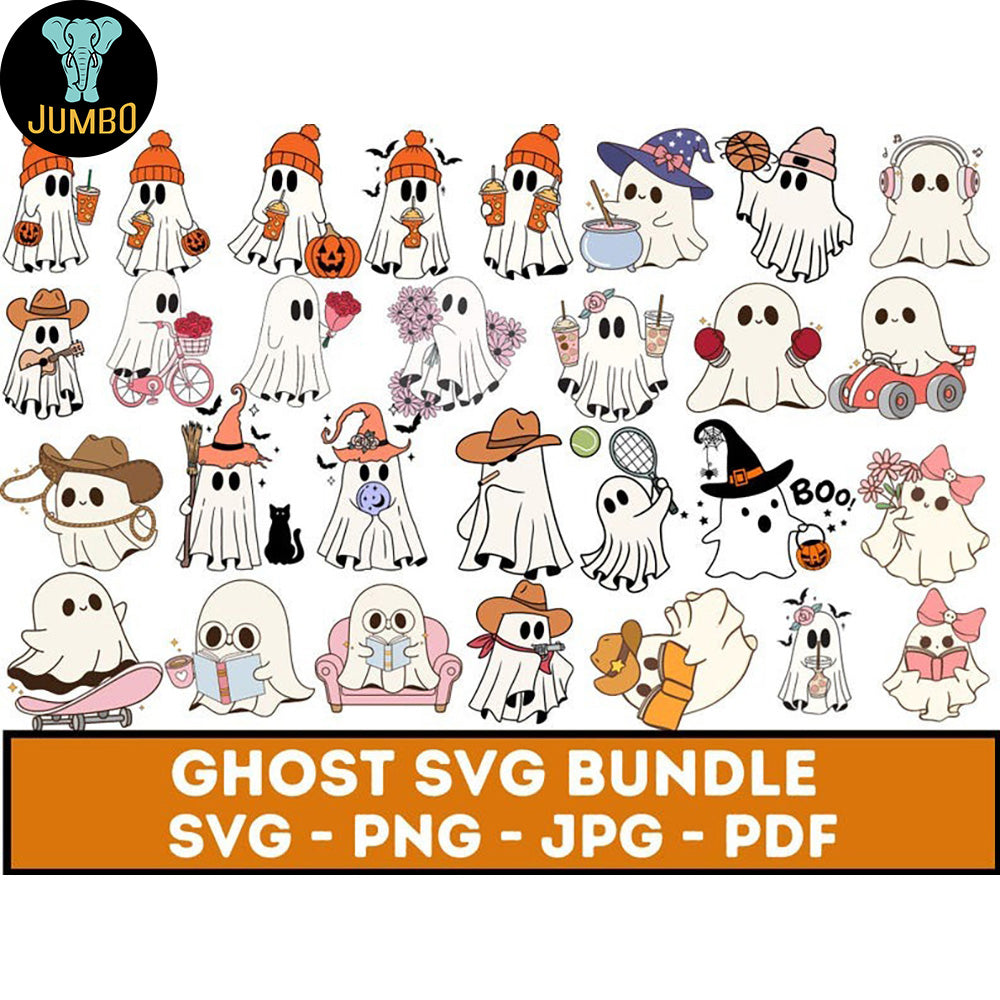 Cute Ghost Svg Bundle - Jumbosvg