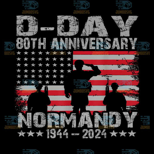 D-Day-80th-Anniversary-Normandy-1944-2024-US-Flag-Png