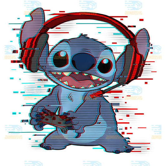 Disney-Lilo-And-Stitch-Gamer-Headsetand-Controller-Png