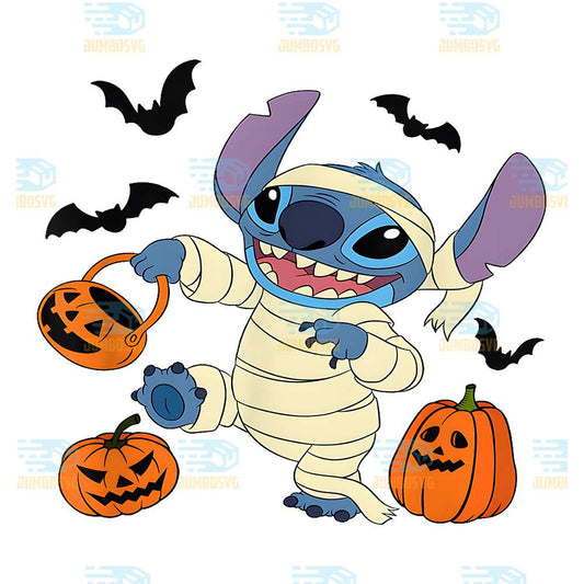 Disney-Lilo-Stitch-Halloween-Funny-Mummy-Costume-Png